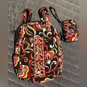 Vera Bradley backpack and zipper wallet
